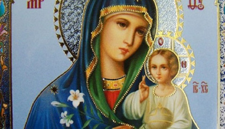 Perghiera a nostra Signora del Perpetuo soccorso per affidarle i propri figli.